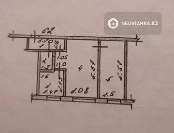 2-комнатная квартира, этаж 1 из 5, 46 м²