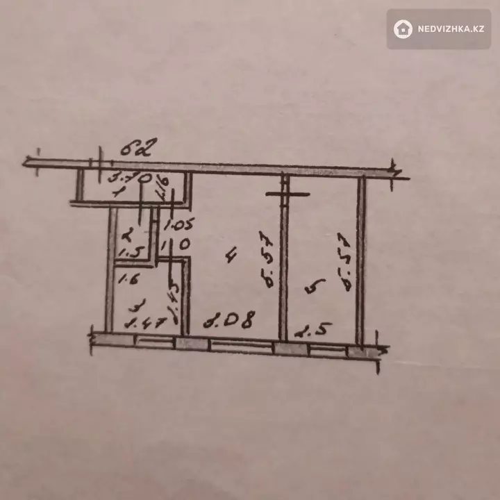 46 м², 2-комнатная квартира, этаж 1 из 5, 46 м², изображение - 1