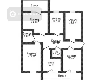 87.7 м², 5-комнатная квартира, этаж 3 из 5, 88 м², изображение - 28