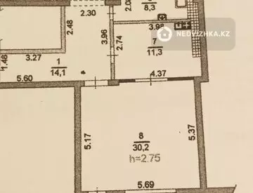 3-бөлмелі пәтер, қабат 12 барлық қабат саны 15, 110 м², 11-нобай