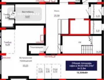 Офис, этаж 1 из 15, В жилом доме, 78 м², миниатюра 2
