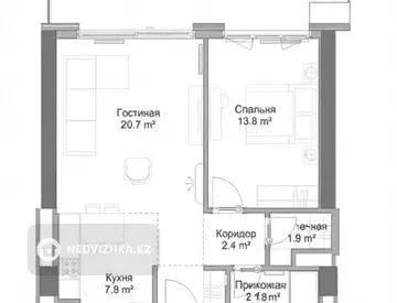 2-комнатная квартира, этаж 3 из 10, 60 м², миниатюра 8