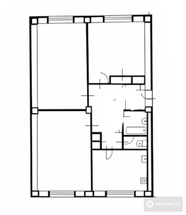 3-комнатная квартира, этаж 1 из 5, 85 м², фотография 2