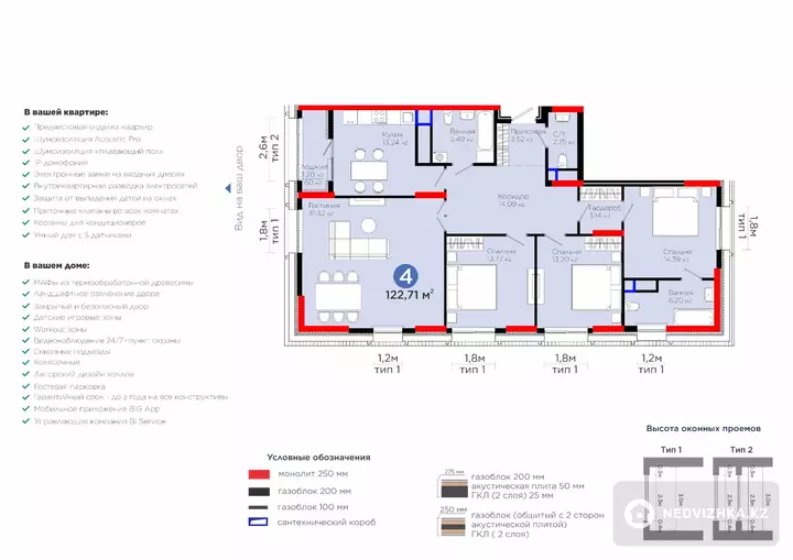 4-комнатная квартира, этаж 7 из 16, 123 м², фотография 4