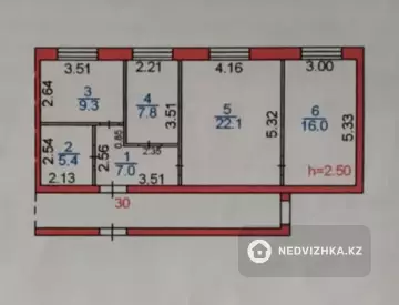 3-комнатная квартира, этаж 6 из 9, 68 м², миниатюра 1