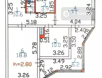 3-комнатная квартира, этаж 11 из 16, 64 м², миниатюра 2