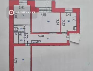 3-комнатная квартира, этаж 3 из 9, 62 м²