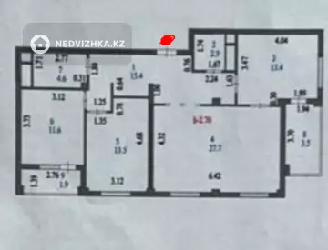 3-комнатная квартира, этаж 4 из 9, 94 м², миниатюра 6
