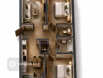 3-комнатная квартира, этаж 8 из 9, 84 м², миниатюра 1