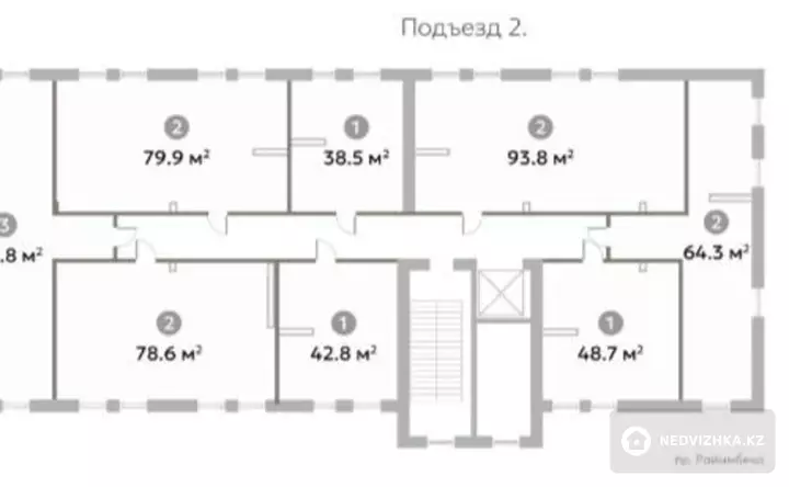 1-комнатная квартира, этаж 4 из 4, 38 м², фотография 2