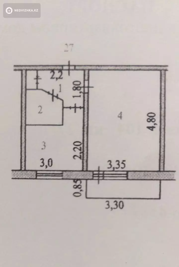 1-комнатная квартира, этаж 5 из 5, 30 м², фотография 5