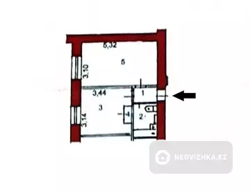 1-комнатная квартира, этаж 2 из 9, 34 м², миниатюра 9