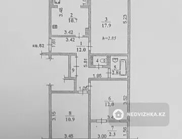 3-комнатная квартира, этаж 9 из 9, 70 м², миниатюра 1