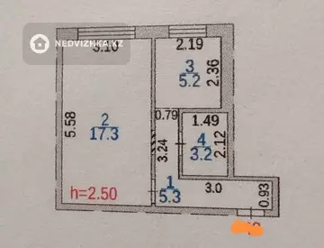 1-комнатная квартира, этаж 1 из 5, 32 м²