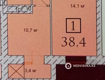 1-комнатная квартира, этаж 2 из 9, 384 м²