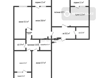 5-комнатная квартира, этаж 3 из 4, 132 м², миниатюра 1