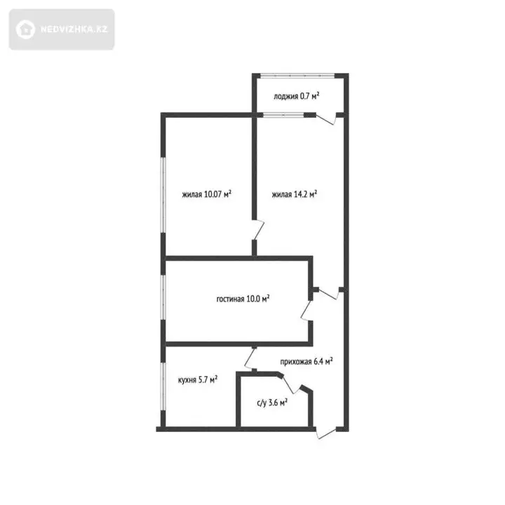 3-комнатная квартира, этаж 2 из 5, 51 м², 5-фотосурет