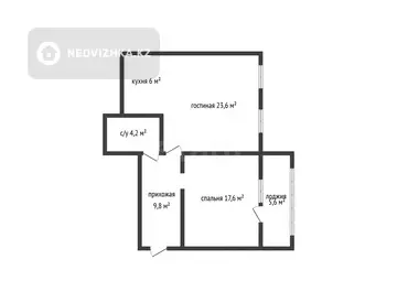 2-комнатная квартира, этаж 3 из 6, 64 м², миниатюра 1