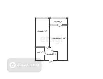2-комнатная квартира, этаж 16 из 19, 52 м², миниатюра 1