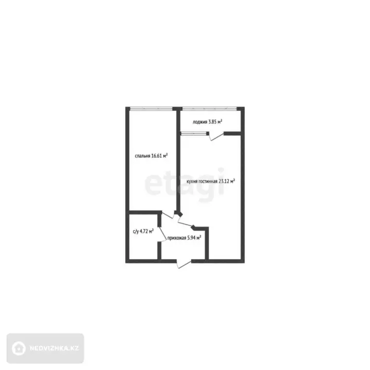 2-комнатная квартира, этаж 16 из 19, 52 м²