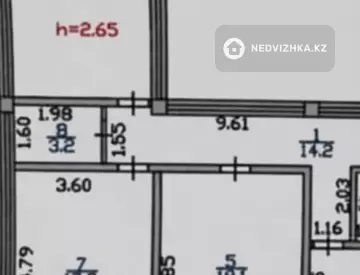 3-бөлмелі пәтер, қабат 2 барлық қабат саны 3, 97 м², 12-нобай