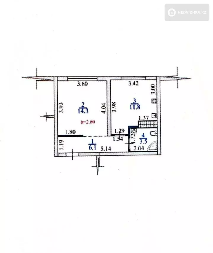 1-комнатная квартира, этаж 3 из 6, 36 м², фотография 2