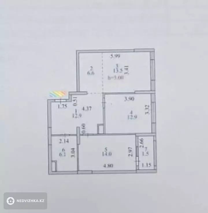 3-комнатная квартира, этаж 16 из 18, 68 м²
