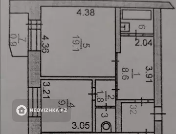 1-комнатная квартира, этаж 5 из 5, 50 м²