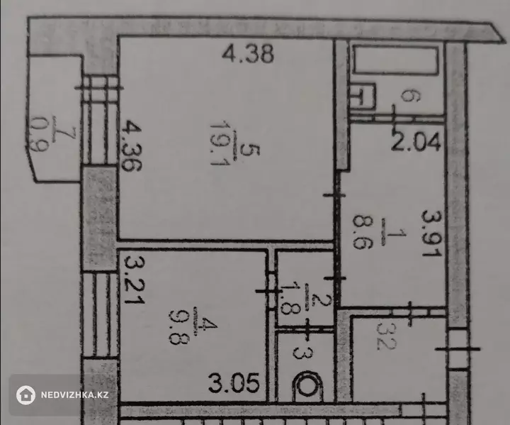 1-комнатная квартира, этаж 5 из 5, 50 м², фотография 3