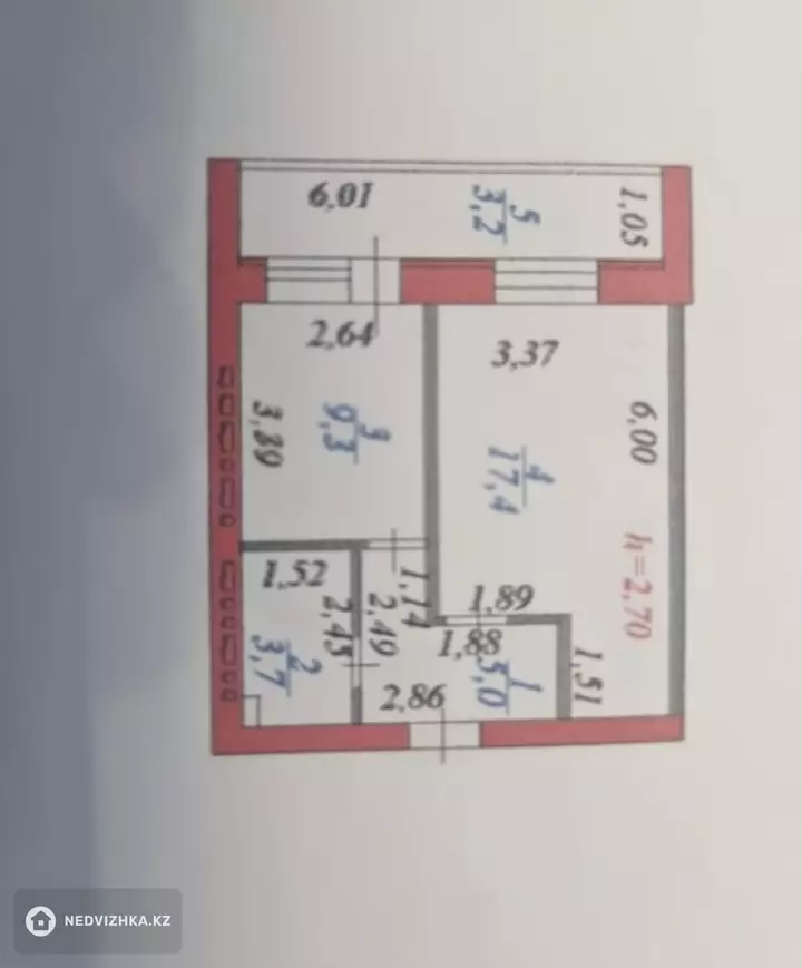 1-комнатная квартира, этаж 7 из 7, 39 м²