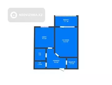 2-комнатная квартира, этаж 7 из 9, 40 м²