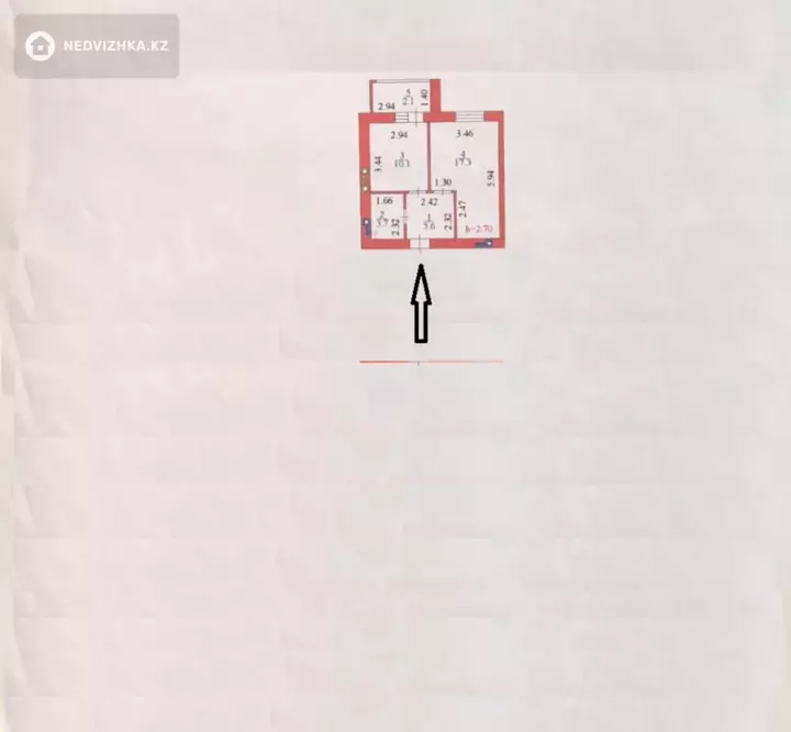 2-комнатная квартира, этаж 4 из 12, 40 м², фотография 2