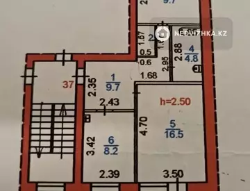 2-комнатная квартира, этаж 3 из 5, 52 м², миниатюра 8