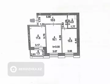 2-комнатная квартира, этаж 6 из 9, 57 м², миниатюра 1