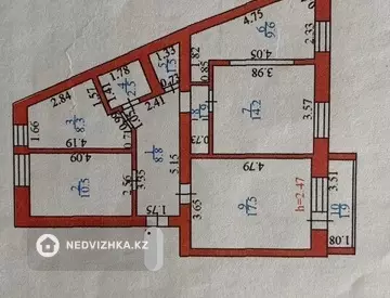 3-комнатная квартира, этаж 4 из 5, 77 м²