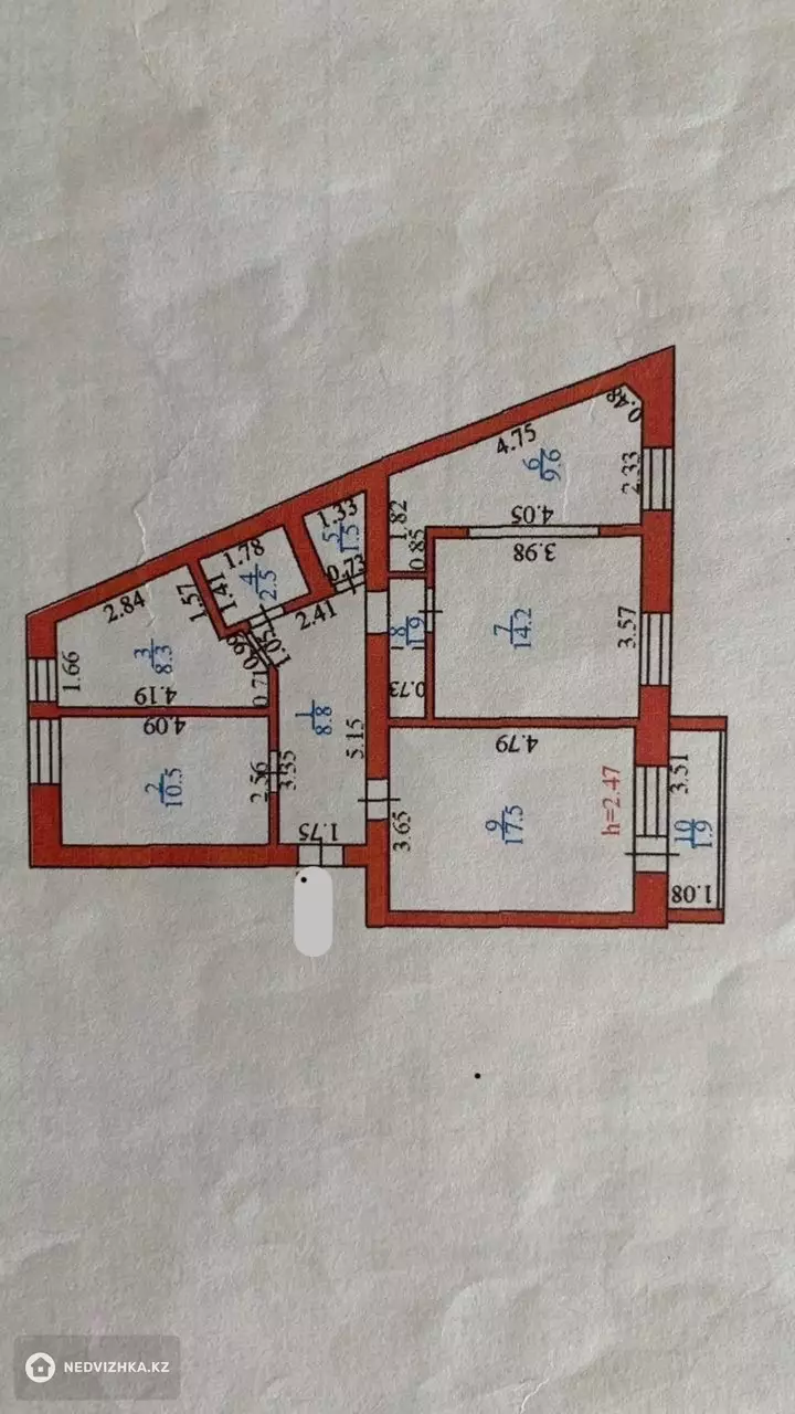 3-комнатная квартира, этаж 4 из 5, 77 м², фотография 5