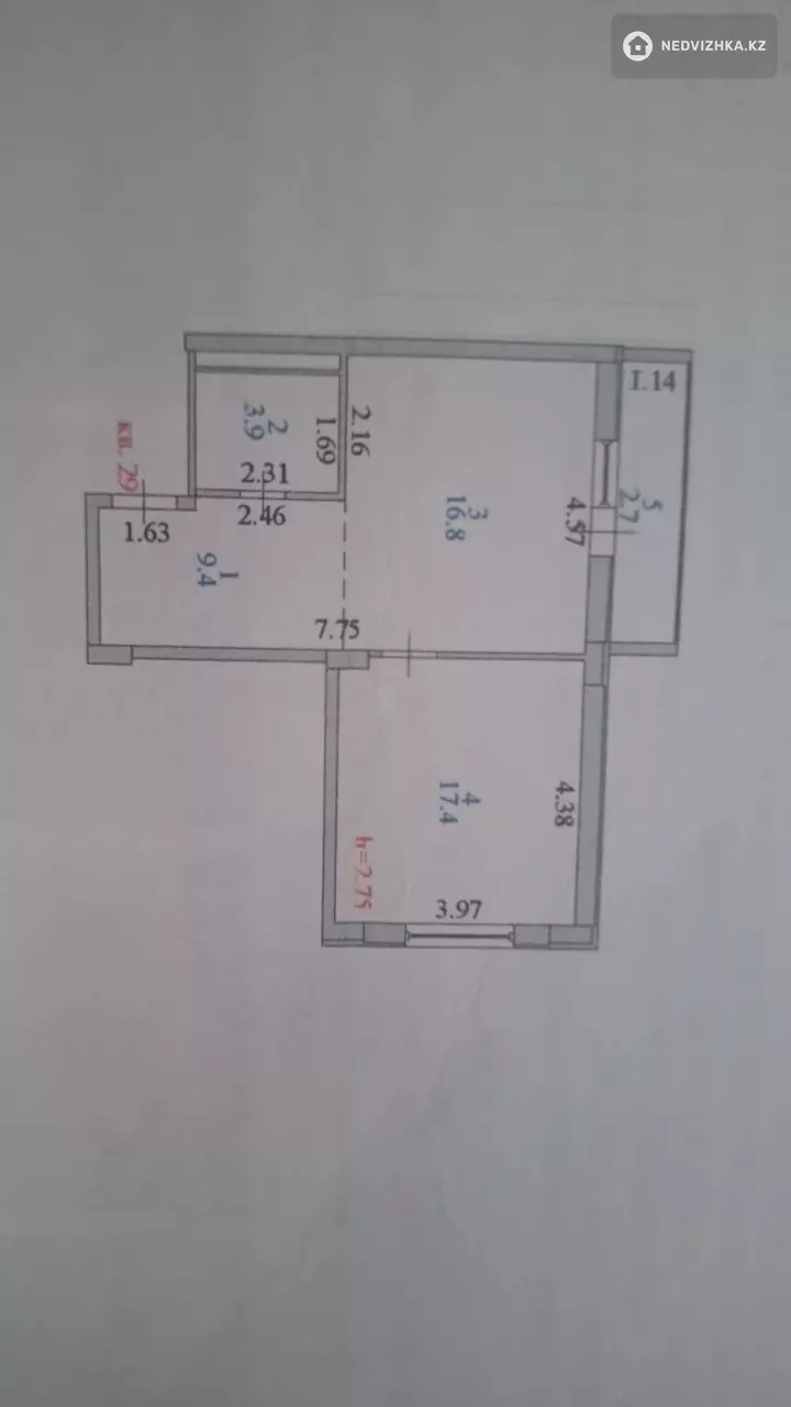 2-комнатная квартира, этаж 5 из 18, 51 м², фотография 3