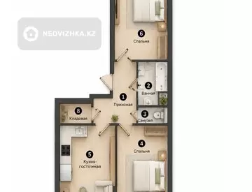 3-комнатная квартира, этаж 5 из 7, 73 м²
