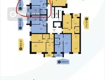 1-комнатная квартира, этаж 6 из 9, 39 м², миниатюра 1