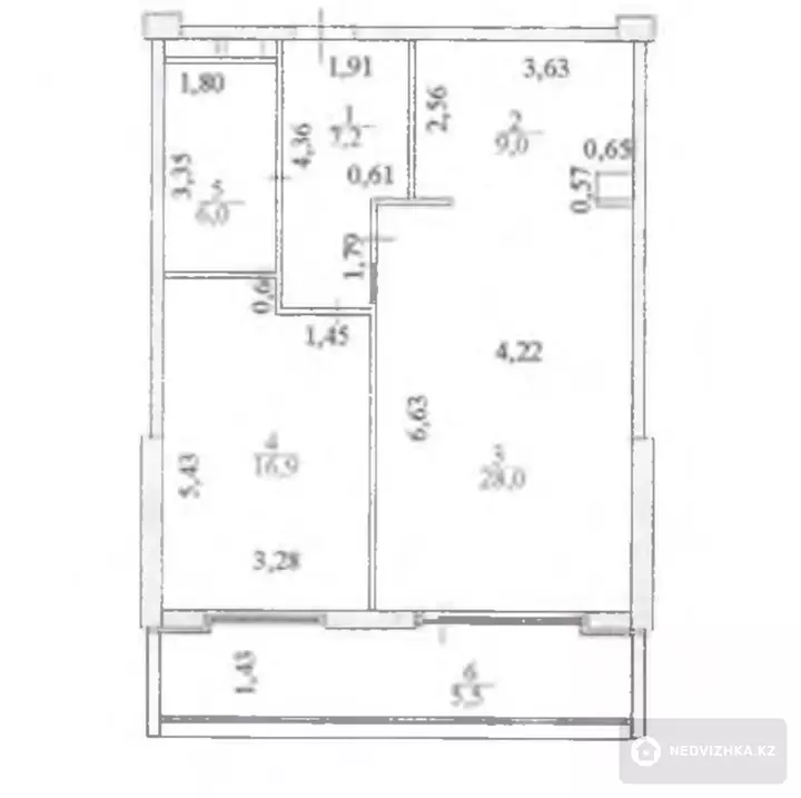 2-комнатная квартира, этаж 7 из 7, 72 м²