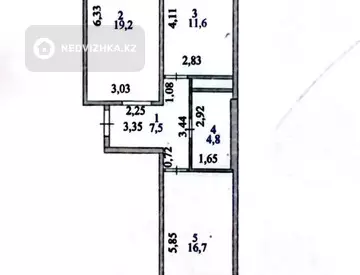 2-комнатная квартира, этаж 8 из 9, 63 м², миниатюра 2