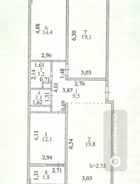 3-комнатная квартира, этаж 1 из 9, 82 м², миниатюра 2