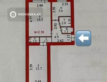2-комнатная квартира, этаж 3 из 5, 46 м², миниатюра 2