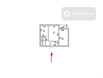2-бөлмелі пәтер, қабат 4 барлық қабат саны 9, 51 м², 4-нобай