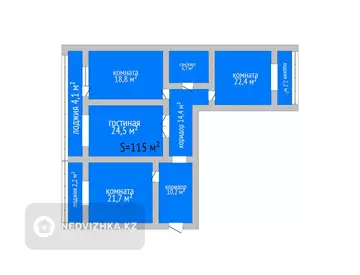 3-комнатная квартира, этаж 8 из 3, 123 м², миниатюра 2