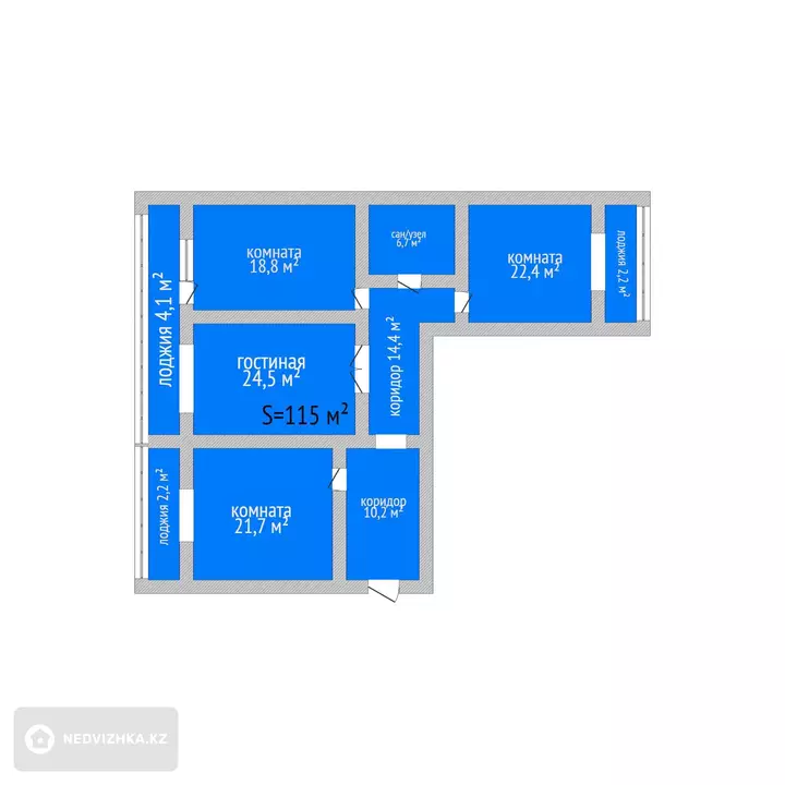 3-комнатная квартира, этаж 8 из 3, 123 м², фотография 2