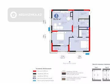 3-комнатная квартира, этаж 17 из 19, 80 м², миниатюра 1