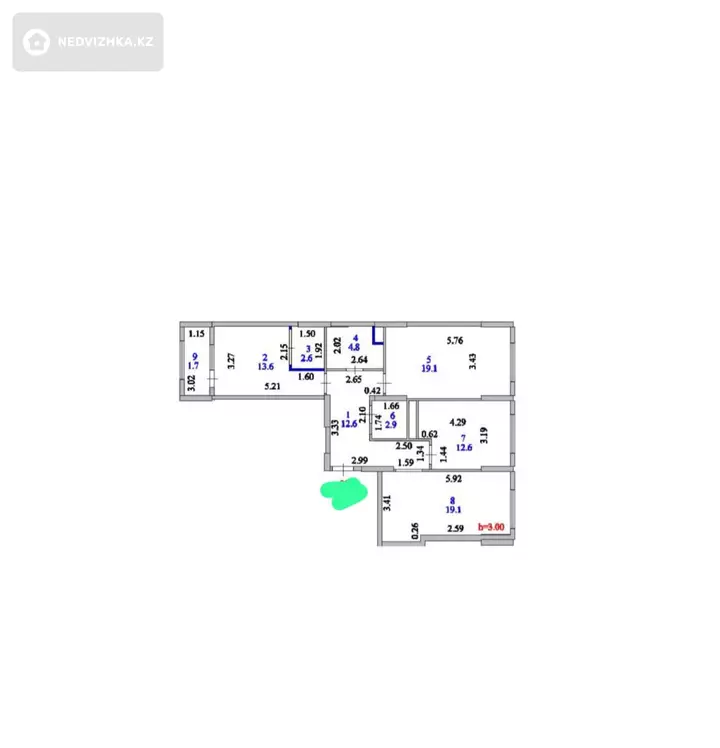 3-комнатная квартира, этаж 5 из 18, 89 м², фотография 4