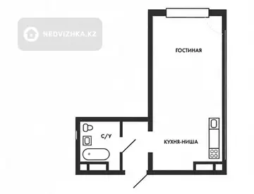 1-комнатная квартира, этаж 6 из 6, 30 м²