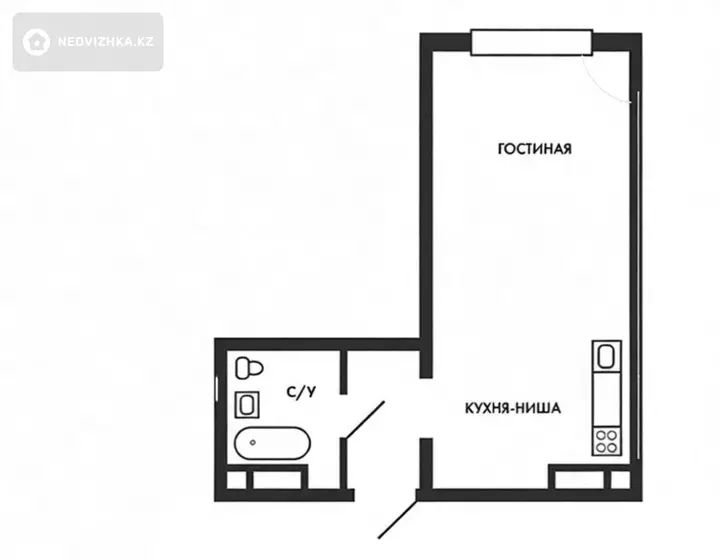 1-комнатная квартира, этаж 6 из 6, 30 м², фотография 4